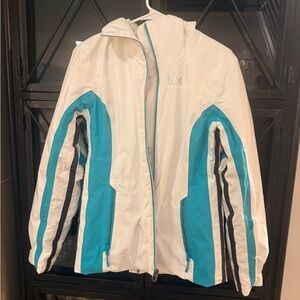 Helly Hansen Women's White and Blue Ski Jacket